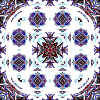 Benzersiz mandala, Oriental yuvarlak desen, mistik motifi, egzotik arka plan. Fantastik fraktal tasarım, geometrik doku parlayan renkli dijital sanat.