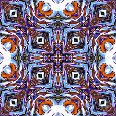 Benzersiz mandala, Oriental yuvarlak desen, mistik motifi, egzotik arka plan. Fantastik fraktal tasarım, geometrik doku parlayan renkli dijital sanat.