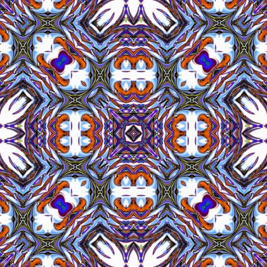 Benzersiz mandala, Oriental yuvarlak desen, mistik motifi, egzotik arka plan. Fantastik fraktal tasarım, geometrik doku parlayan renkli dijital sanat.