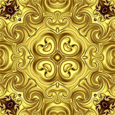 Benzersiz mandala, Oriental yuvarlak desen, mistik motifi, egzotik arka plan. Fantastik fraktal tasarım, geometrik doku parlayan renkli dijital sanat.