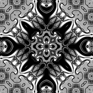 Benzersiz mandala, Oriental yuvarlak desen, mistik motifi, egzotik arka plan. Fantastik fraktal tasarım, geometrik doku parlayan renkli dijital sanat.