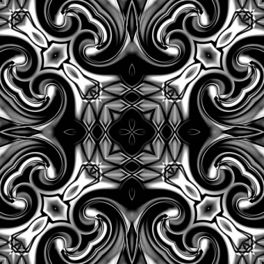 Benzersiz mandala, Oriental yuvarlak desen, mistik motifi, egzotik arka plan. Fantastik fraktal tasarım, geometrik doku parlayan renkli dijital sanat.