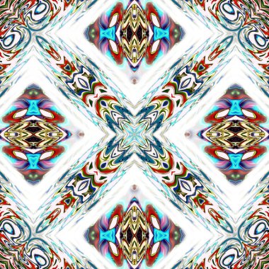 Benzersiz mandala, Oriental yuvarlak desen, mistik motifi, egzotik arka plan. Fantastik fraktal tasarım, geometrik doku parlayan renkli dijital sanat.