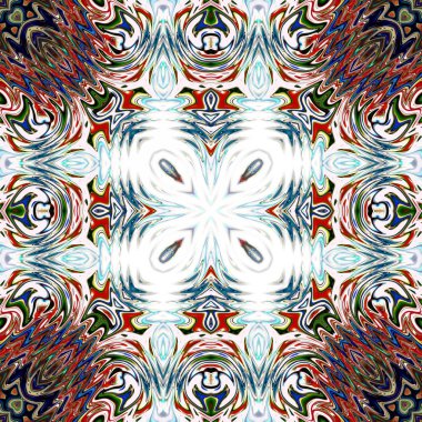 Benzersiz mandala, Oriental yuvarlak desen, mistik motifi, egzotik arka plan. Fantastik fraktal tasarım, geometrik doku parlayan renkli dijital sanat.