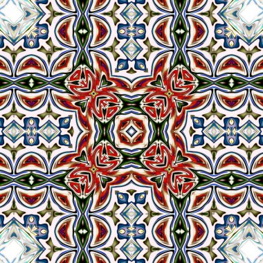 Benzersiz mandala, Oriental yuvarlak desen, mistik motifi, egzotik arka plan. Fantastik fraktal tasarım, geometrik doku parlayan renkli dijital sanat.