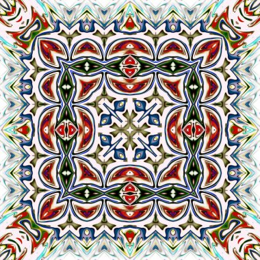 Benzersiz mandala, Oriental yuvarlak desen, mistik motifi, egzotik arka plan. Fantastik fraktal tasarım, geometrik doku parlayan renkli dijital sanat.