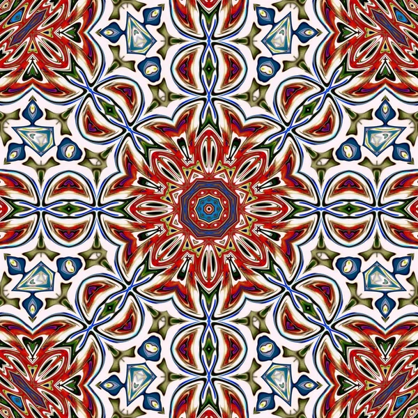 Benzersiz mandala, Oriental yuvarlak desen, mistik motifi, egzotik arka plan. Fantastik fraktal tasarım, geometrik doku parlayan renkli dijital sanat.