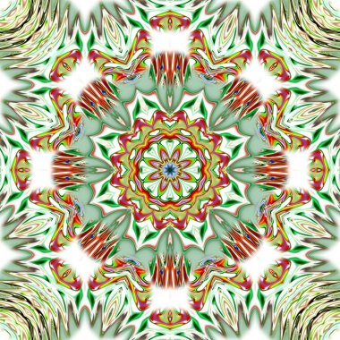 Benzersiz mandala, Oriental yuvarlak desen, mistik motifi, egzotik arka plan. Fantastik fraktal tasarım, geometrik doku parlayan renkli dijital sanat.