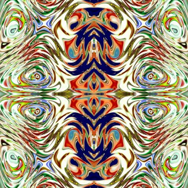 Benzersiz mandala, Oriental yuvarlak desen, mistik motifi, egzotik arka plan. Fantastik fraktal tasarım, geometrik doku parlayan renkli dijital sanat.