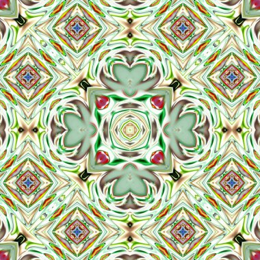 Benzersiz mandala, Oriental yuvarlak desen, mistik motifi, egzotik arka plan. Fantastik fraktal tasarım, geometrik doku parlayan renkli dijital sanat.