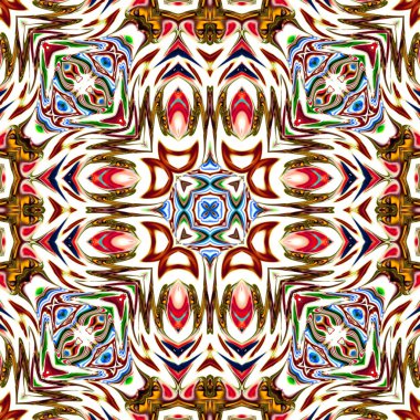 Benzersiz mandala, Oriental yuvarlak desen, mistik motifi, egzotik arka plan. Fantastik fraktal tasarım, geometrik doku parlayan renkli dijital sanat.