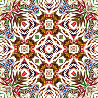 Benzersiz mandala, Oriental yuvarlak desen, mistik motifi, egzotik arka plan. Fantastik fraktal tasarım, geometrik doku parlayan renkli dijital sanat.