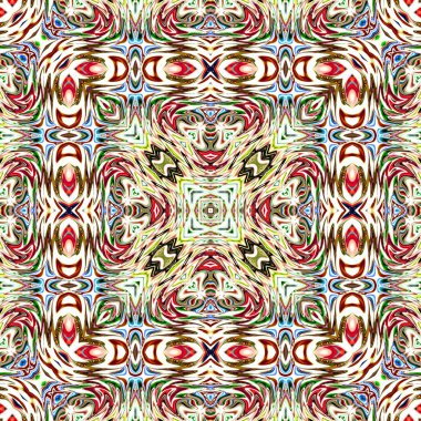 Benzersiz mandala, Oriental yuvarlak desen, mistik motifi, egzotik arka plan. Fantastik fraktal tasarım, geometrik doku parlayan renkli dijital sanat.