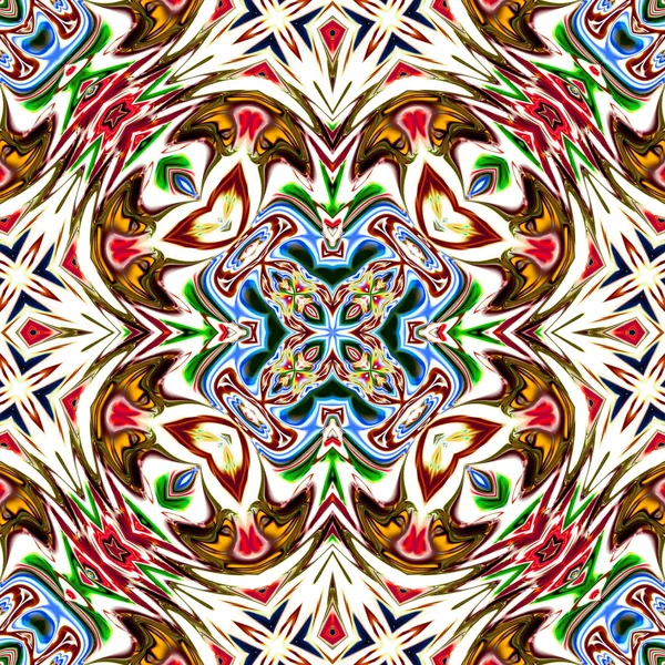 Benzersiz mandala, Oriental yuvarlak desen, mistik motifi, egzotik arka plan. Fantastik fraktal tasarım, geometrik doku parlayan renkli dijital sanat.