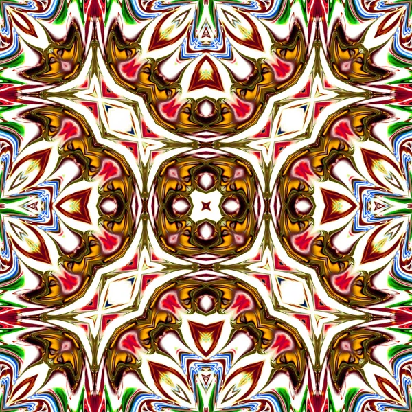 Benzersiz mandala, Oriental yuvarlak desen, mistik motifi, egzotik arka plan. Fantastik fraktal tasarım, geometrik doku parlayan renkli dijital sanat.