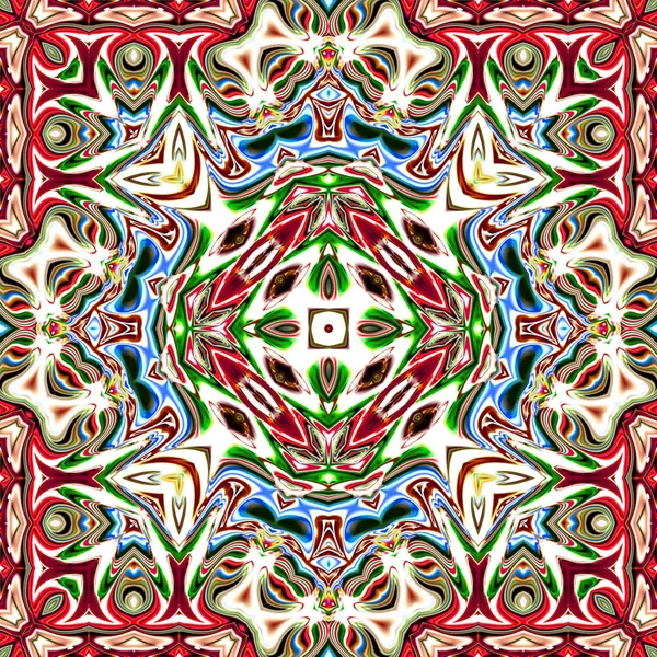Benzersiz mandala, Oriental yuvarlak desen, mistik motifi, egzotik arka plan. Fantastik fraktal tasarım, geometrik doku parlayan renkli dijital sanat.