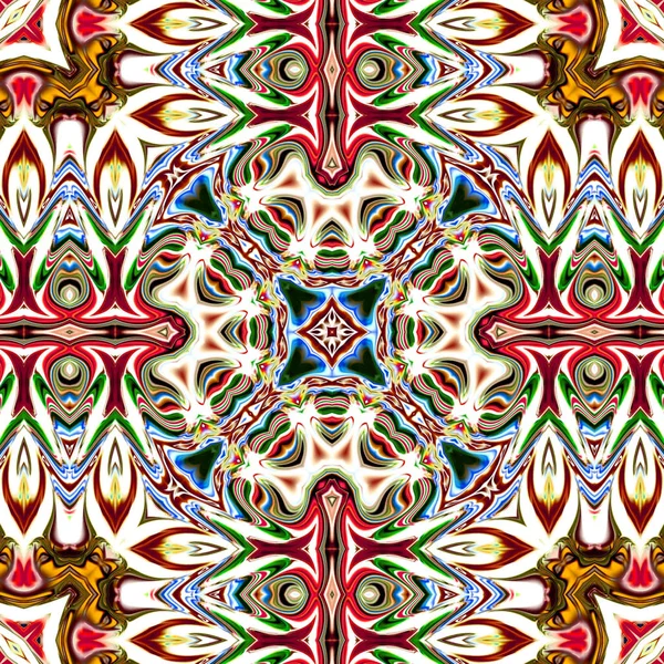 Benzersiz mandala, Oriental yuvarlak desen, mistik motifi, egzotik arka plan. Fantastik fraktal tasarım, geometrik doku parlayan renkli dijital sanat.