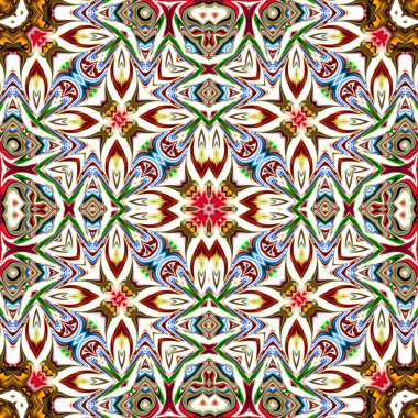 Benzersiz mandala, Oriental yuvarlak desen, mistik motifi, egzotik arka plan. Fantastik fraktal tasarım, geometrik doku parlayan renkli dijital sanat.