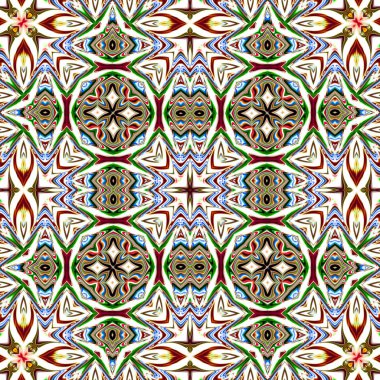 Benzersiz mandala, Oriental yuvarlak desen, mistik motifi, egzotik arka plan. Fantastik fraktal tasarım, geometrik doku parlayan renkli dijital sanat.