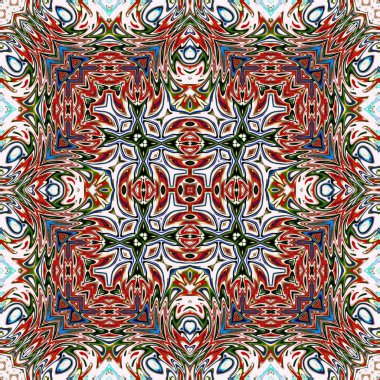 Benzersiz mandala, Oriental yuvarlak desen, mistik motifi, egzotik arka plan. Fantastik fraktal tasarım, geometrik doku parlayan renkli dijital sanat.