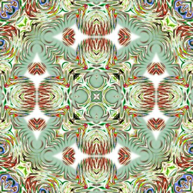 Benzersiz mandala, Oriental yuvarlak desen, mistik motifi, egzotik arka plan. Fantastik fraktal tasarım, geometrik doku parlayan renkli dijital sanat.