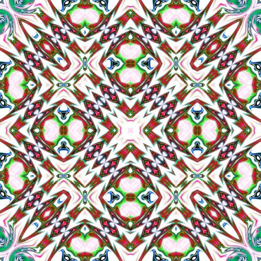 Benzersiz mandala, Oriental yuvarlak desen, mistik motifi, egzotik arka plan. Fantastik fraktal tasarım, geometrik doku parlayan renkli dijital sanat.