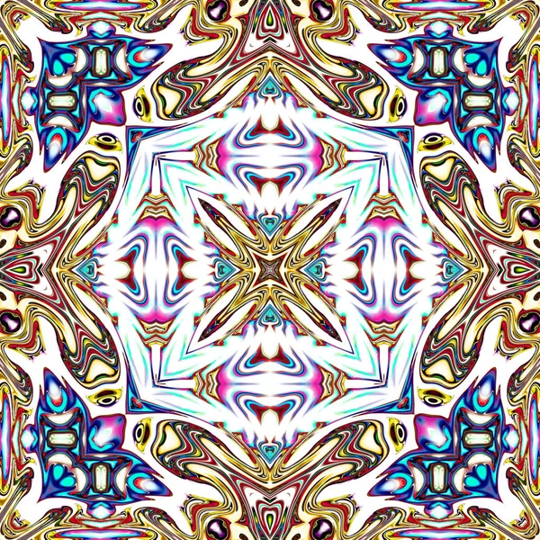 Mandala Único Patrón Redondo Oriental Motivo Místico Fondo Exótico Abstracto — Foto de Stock