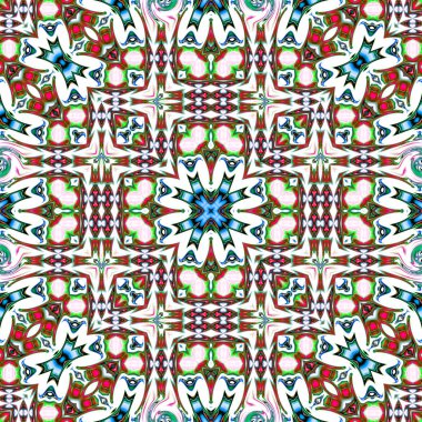 Benzersiz mandala, Oriental yuvarlak desen, mistik motifi, egzotik arka plan. Fantastik fraktal tasarım, geometrik doku parlayan renkli dijital sanat.