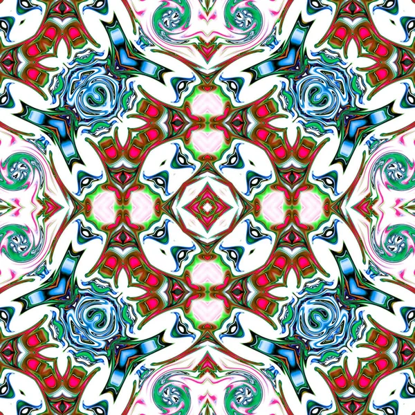 Benzersiz mandala, Oriental yuvarlak desen, mistik motifi, egzotik arka plan. Fantastik fraktal tasarım, geometrik doku parlayan renkli dijital sanat.