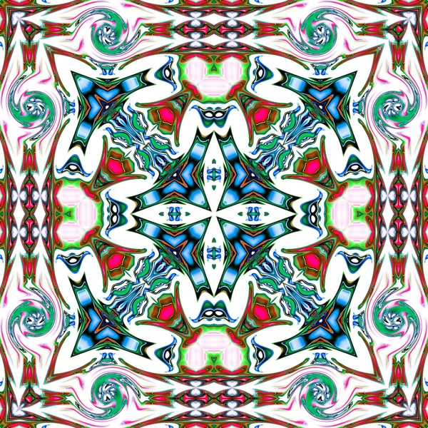 Benzersiz mandala, Oriental yuvarlak desen, mistik motifi, egzotik arka plan. Fantastik fraktal tasarım, geometrik doku parlayan renkli dijital sanat.