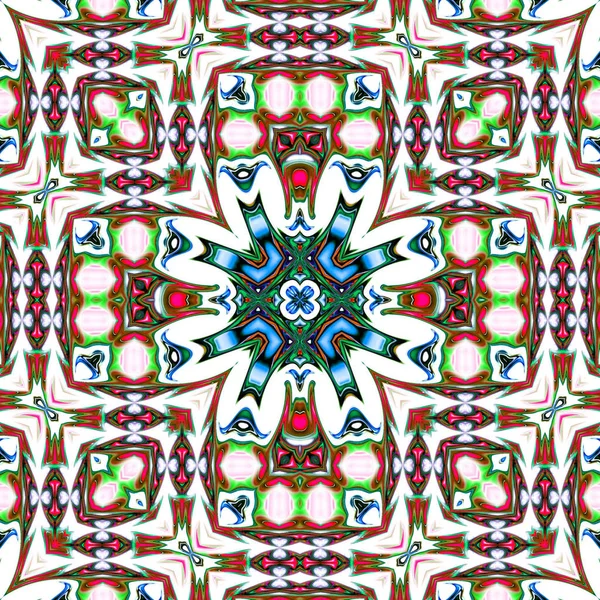 Benzersiz mandala, Oriental yuvarlak desen, mistik motifi, egzotik arka plan. Fantastik fraktal tasarım, geometrik doku parlayan renkli dijital sanat.