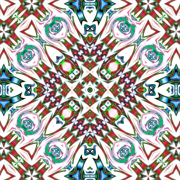 Benzersiz mandala, Oriental yuvarlak desen, mistik motifi, egzotik arka plan. Fantastik fraktal tasarım, geometrik doku parlayan renkli dijital sanat.