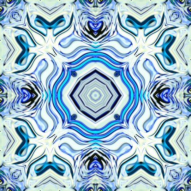 Benzersiz mandala, Oriental yuvarlak desen, mistik motifi, egzotik arka plan. Fantastik fraktal tasarım, geometrik doku parlayan renkli dijital sanat.