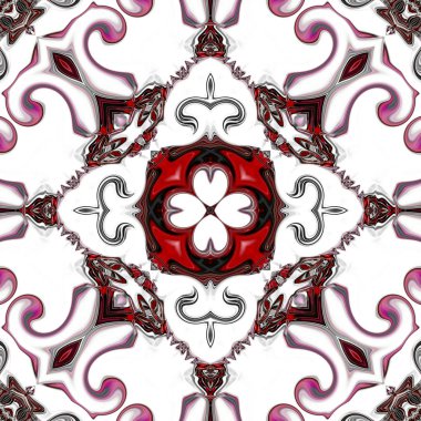 Benzersiz mandala, Oriental yuvarlak desen, mistik motifi, egzotik arka plan. Fantastik fraktal tasarım, geometrik doku parlayan renkli dijital sanat.