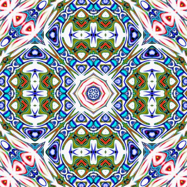 Benzersiz mandala, Oriental yuvarlak desen, mistik motifi, egzotik arka plan. Fantastik fraktal tasarım, geometrik doku parlayan renkli dijital sanat.