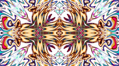 Benzersiz mandala, Oriental yuvarlak desen, mistik motifi, egzotik arka plan. Fantastik fraktal tasarım, geometrik doku parlayan renkli dijital sanat.