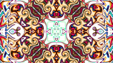 Benzersiz mandala, Oriental yuvarlak desen, mistik motifi, egzotik arka plan. Fantastik fraktal tasarım, geometrik doku parlayan renkli dijital sanat.