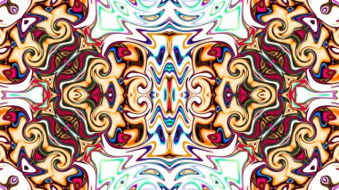 Benzersiz mandala, Oriental yuvarlak desen, mistik motifi, egzotik arka plan. Fantastik fraktal tasarım, geometrik doku parlayan renkli dijital sanat.