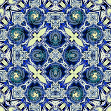 Benzersiz mandala, Oriental yuvarlak desen, mistik motifi, egzotik arka plan. Fantastik fraktal tasarım, geometrik doku parlayan renkli dijital sanat.