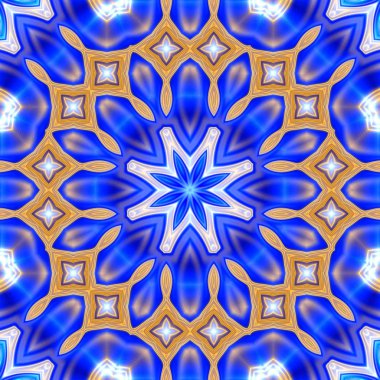 Benzersiz mandala, Oriental yuvarlak desen, mistik motifi, egzotik arka plan. Fantastik fraktal tasarım, geometrik doku parlayan renkli dijital sanat.