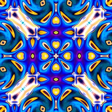 Benzersiz mandala, Oriental yuvarlak desen, mistik motifi, egzotik arka plan. Fantastik fraktal tasarım, geometrik doku parlayan renkli dijital sanat.