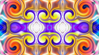 Benzersiz mandala, Oriental yuvarlak desen, mistik motifi, egzotik arka plan. Fantastik fraktal tasarım, geometrik doku parlayan renkli dijital sanat.