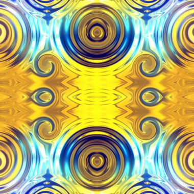 Benzersiz mandala, Oriental yuvarlak desen, mistik motifi, egzotik arka plan. Fantastik fraktal tasarım, geometrik doku parlayan renkli dijital sanat.