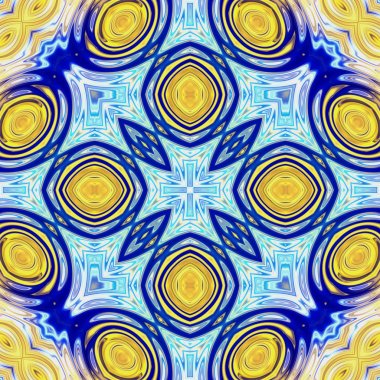 Benzersiz mandala, Oriental yuvarlak desen, mistik motifi, egzotik arka plan. Fantastik fraktal tasarım, geometrik doku parlayan renkli dijital sanat.