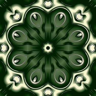 Benzersiz mandala, Oriental yuvarlak desen, mistik motifi, egzotik arka plan. Fantastik fraktal tasarım, geometrik doku parlayan renkli dijital sanat.