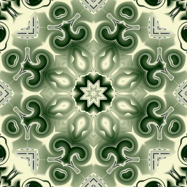 Benzersiz mandala, Oriental yuvarlak desen, mistik motifi, egzotik arka plan. Fantastik fraktal tasarım, geometrik doku parlayan renkli dijital sanat.