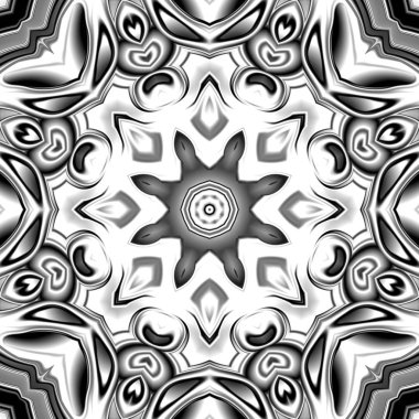 Benzersiz mandala, Oriental yuvarlak desen, mistik motifi, egzotik arka plan. Fantastik fraktal tasarım, geometrik doku parlayan renkli dijital sanat.