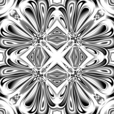 Benzersiz mandala, Oriental yuvarlak desen, mistik motifi, egzotik arka plan. Fantastik fraktal tasarım, geometrik doku parlayan renkli dijital sanat.