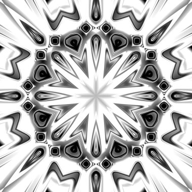 Benzersiz mandala, Oriental yuvarlak desen, mistik motifi, egzotik arka plan. Fantastik fraktal tasarım, geometrik doku parlayan renkli dijital sanat.