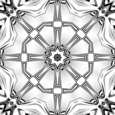 Benzersiz mandala, Oriental yuvarlak desen, mistik motifi, egzotik arka plan. Fantastik fraktal tasarım, geometrik doku parlayan renkli dijital sanat.